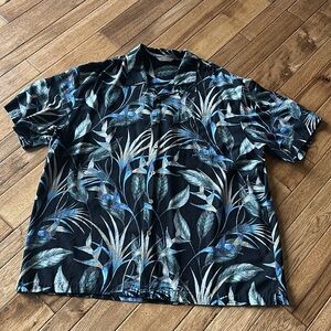 Men’s‎ Paradise Collection XXL Hawaiian print floral 100% washable silk ￼button